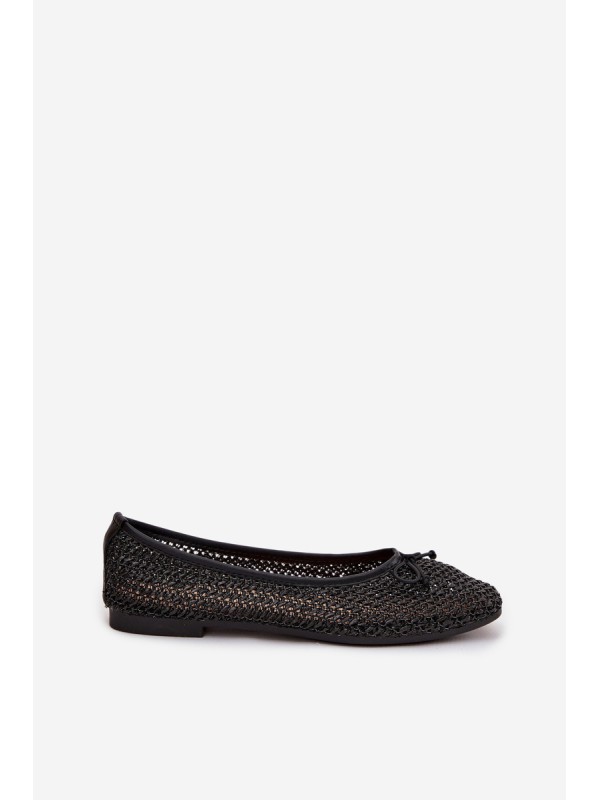 Ballet flats With Braid And Bow Black Belirra
