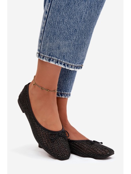 Ballet flats With Braid And Bow Black Belirra