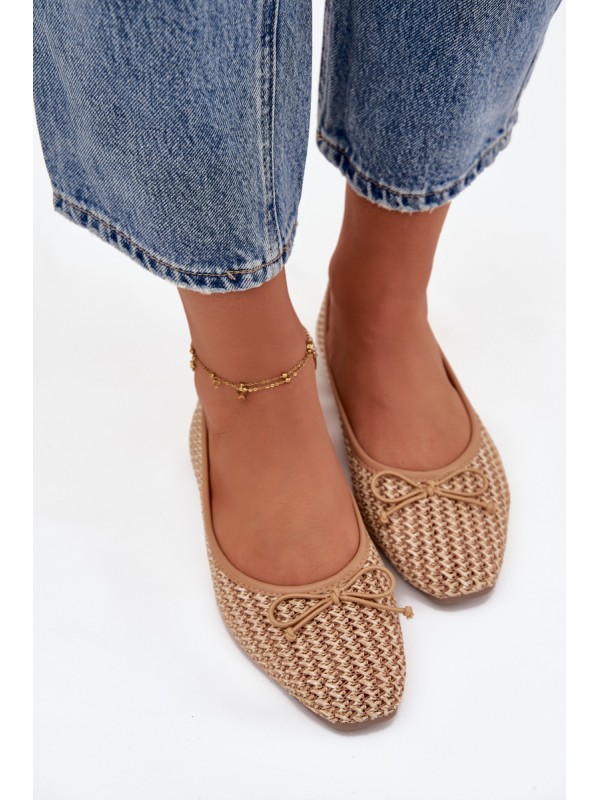 Ballerinas With Braid And Bow Camel Belirra