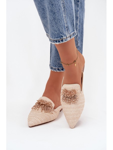 Women's Slippers With Decoration Beige Katrine