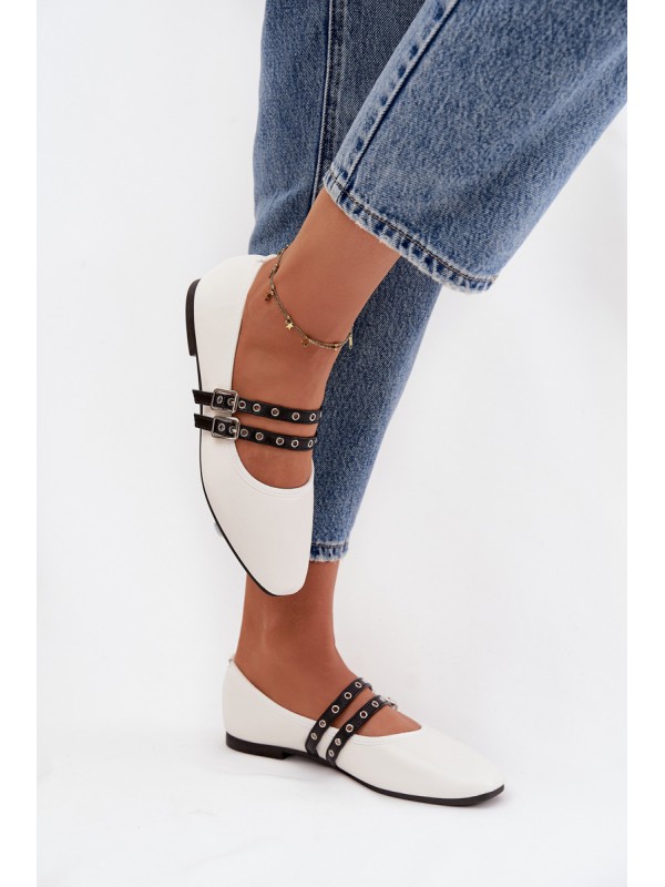 Women's Balerinas With Straps White Deliora