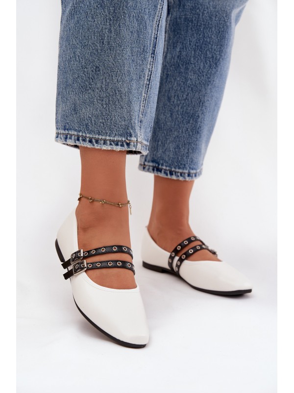 Women's Balerinas With Straps White Deliora 2