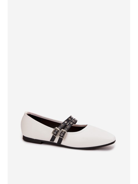 Women's Balerinas With Straps White Deliora