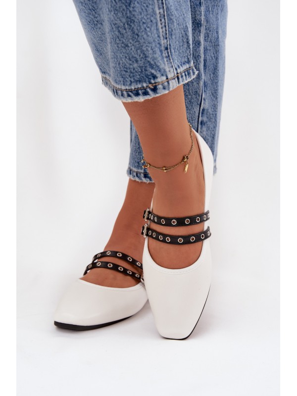 Women's Balerinas With Straps White Deliora