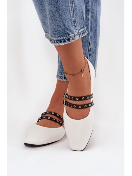 Women's Balerinas With Straps White Deliora