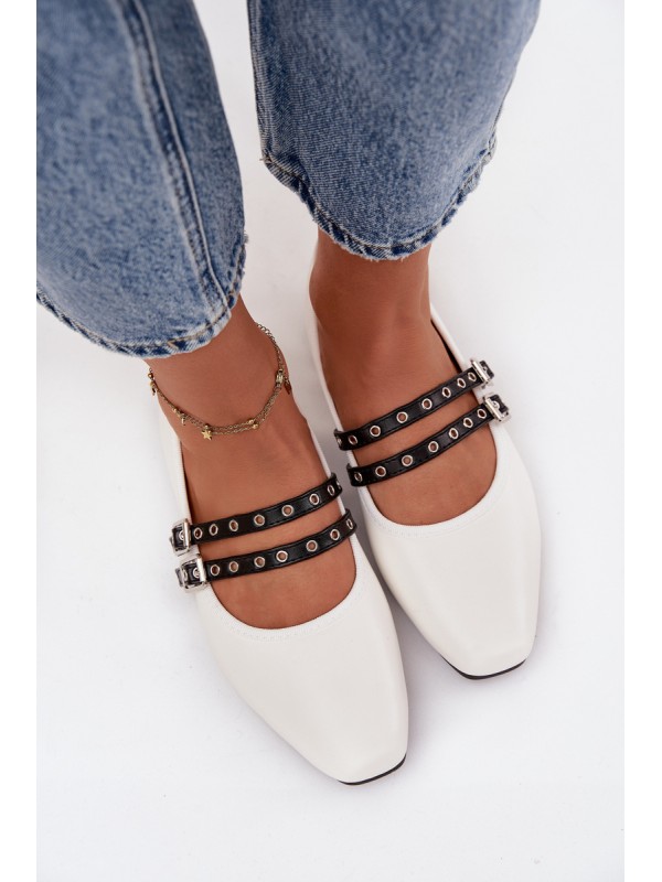 Women's Balerinas With Straps White Deliora