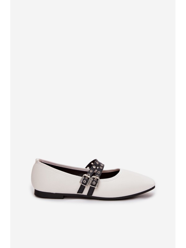 Women's Balerinas With Straps White Deliora