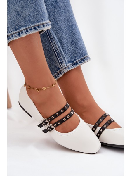 Women's Balerinas With Straps White Deliora