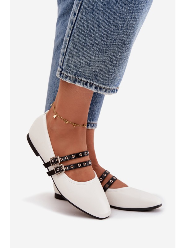 Women's Balerinas With Straps White Deliora
