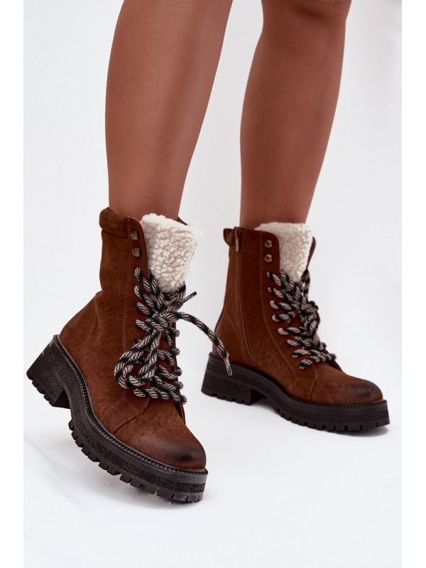 Women's hiking boots made of eco leather Camel Bellora 2