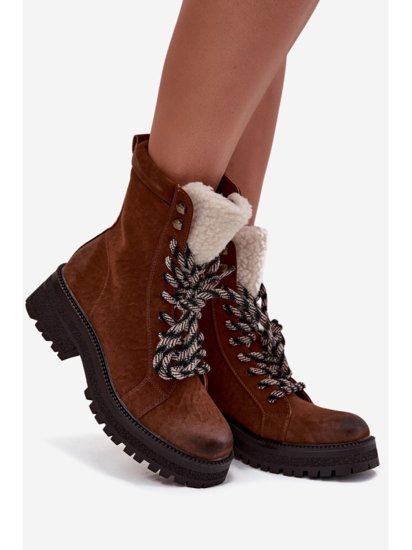 Women's hiking boots made of eco leather Camel Bellora