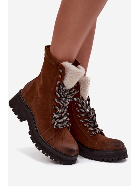 Women's hiking boots made of eco leather Camel Bellora