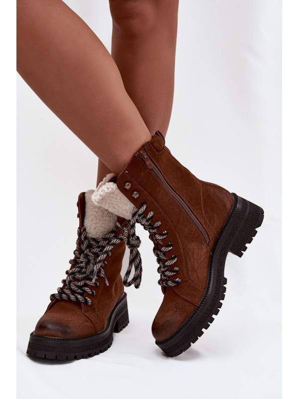 Women's hiking boots made of eco leather Camel Bellora