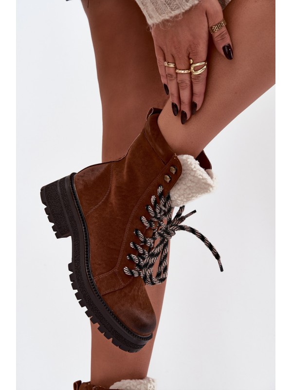 Women's hiking boots made of eco leather Camel Bellora