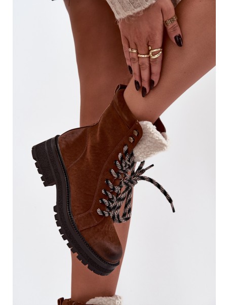 Women's hiking boots made of eco leather Camel Bellora