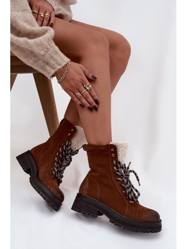 Women's hiking boots made of eco leather Camel Bellora