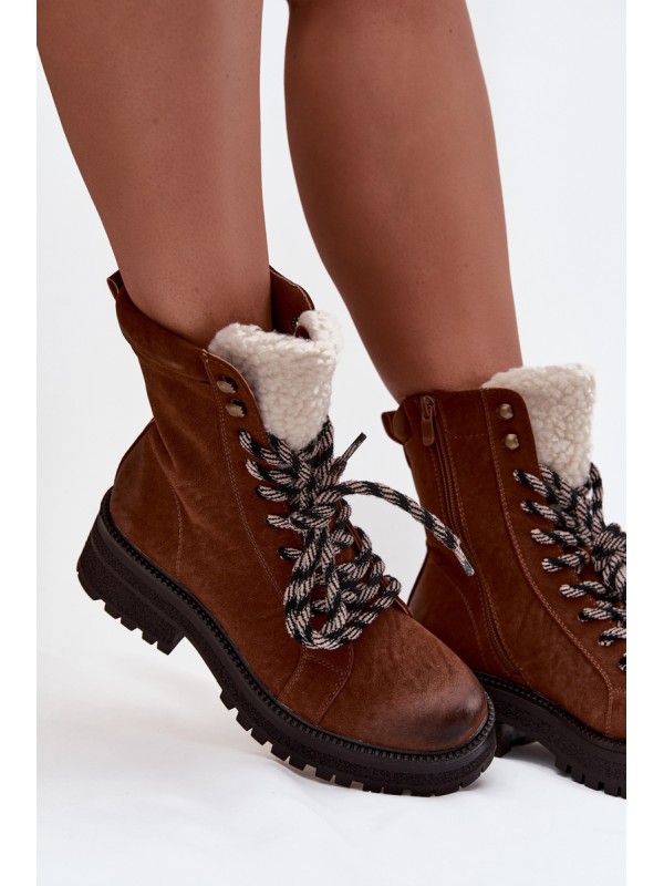 Women's hiking boots made of eco leather Camel Bellora