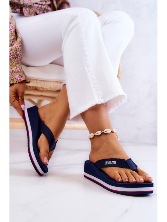 Women's flip-flops on the wedge Big Star JJ274A331 Navy blue 2
