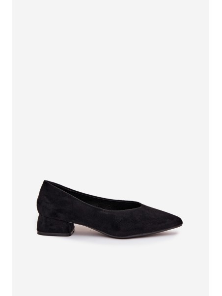 Block heel pumps with eco suede black Karielle