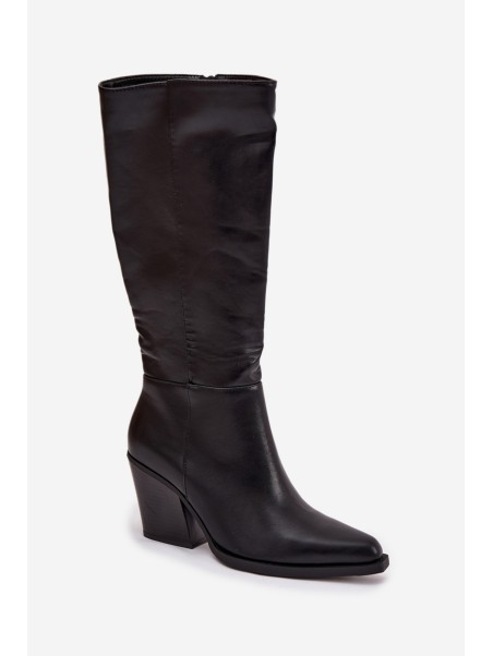 Women's Platform Boots with Lining Black Katelle