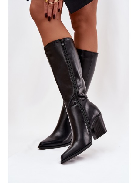 Women's Platform Boots with Lining Black Katelle