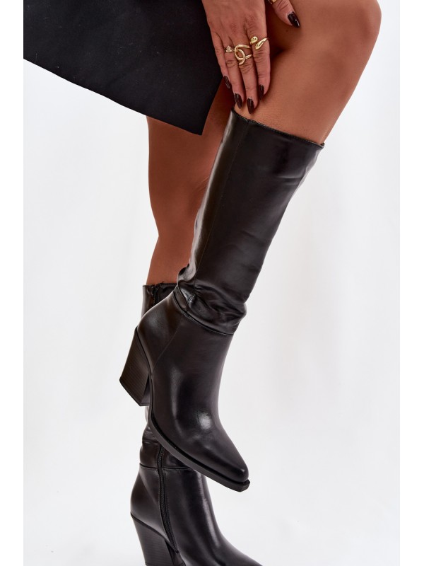Women's Platform Boots with Lining Black Katelle