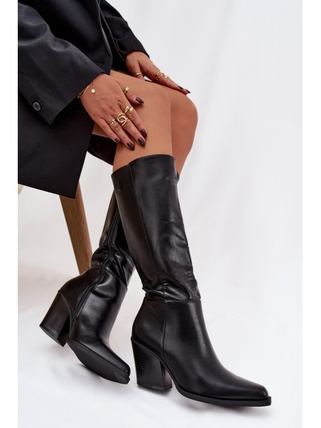 Women's Platform Boots with Lining Black Katelle