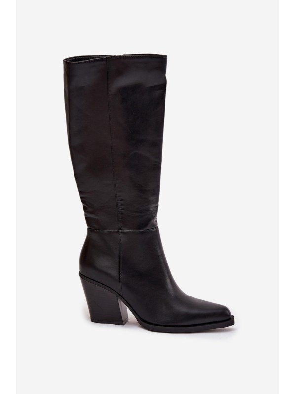 Women's Platform Boots with Lining Black Katelle