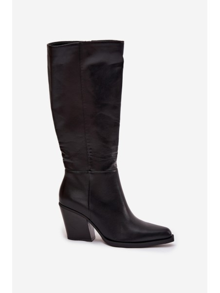 Women's Platform Boots with Lining Black Katelle