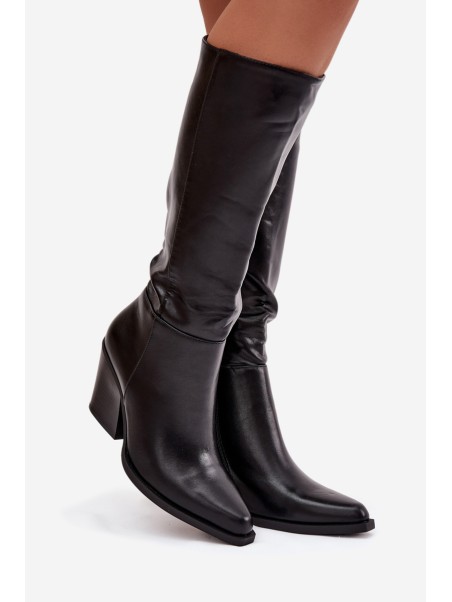 Women's Platform Boots with Lining Black Katelle
