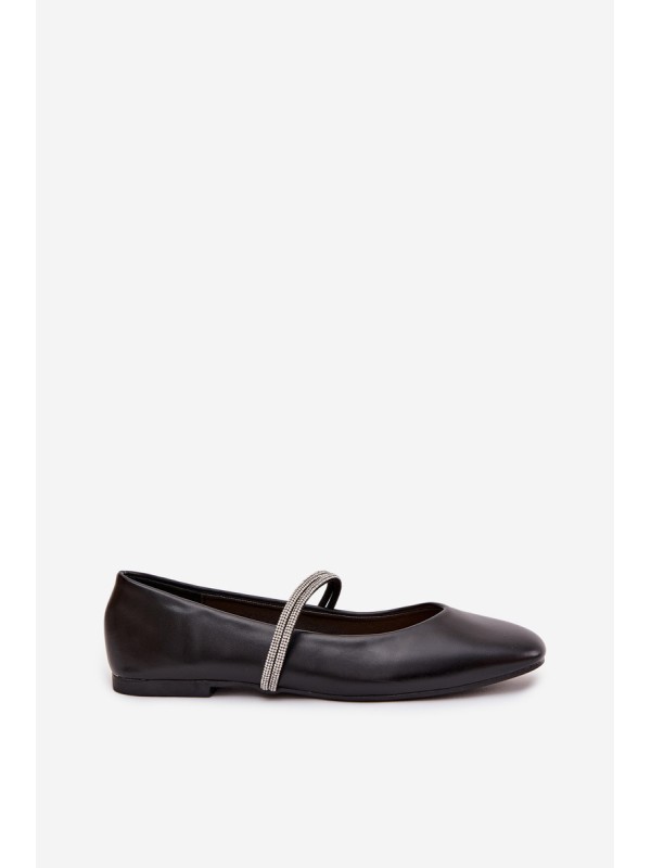 Women's Ballerinas With Shiny Straps Black Ilirene
