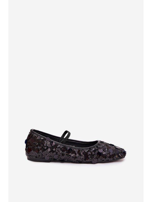 Ballet flats decorated with sequins black Terlina