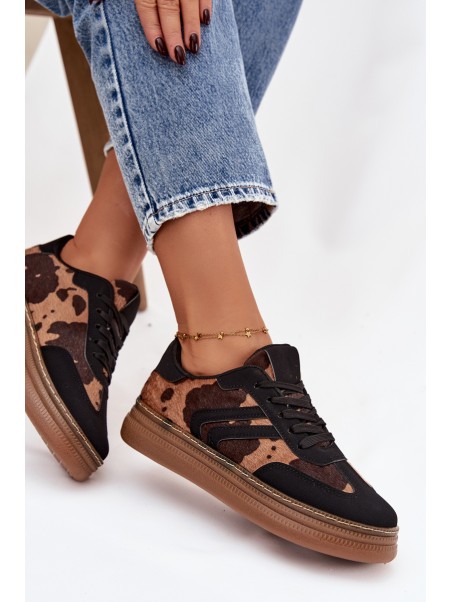 Women's Sneakers On Platform With Patches Black Denissa