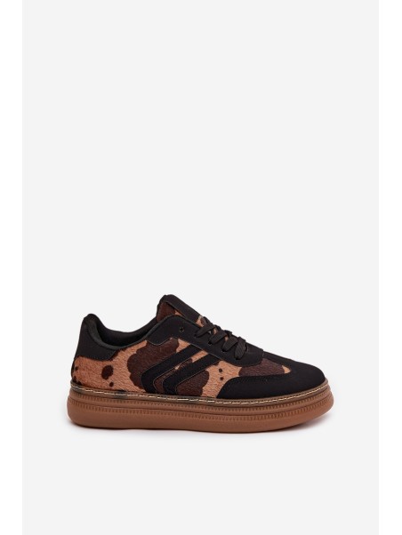 Women's Sneakers On Platform With Patches Black Denissa