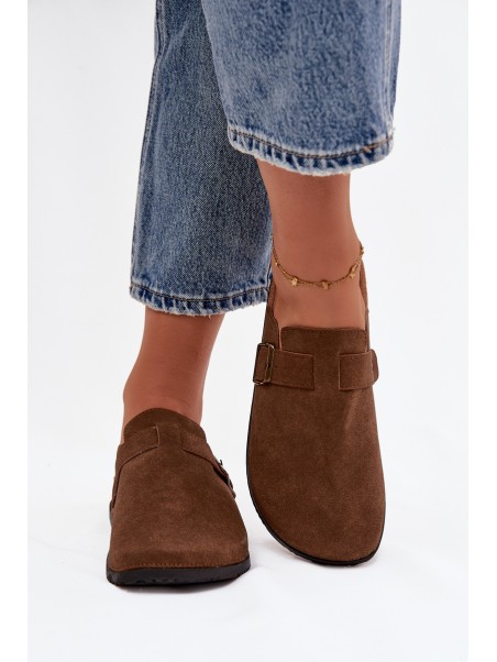 Women's slippers and platform slides with buckle Selio