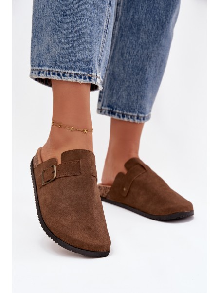 Women's slippers and platform slides with buckle Selio