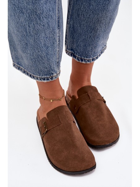 Women's slippers and platform slides with buckle Selio