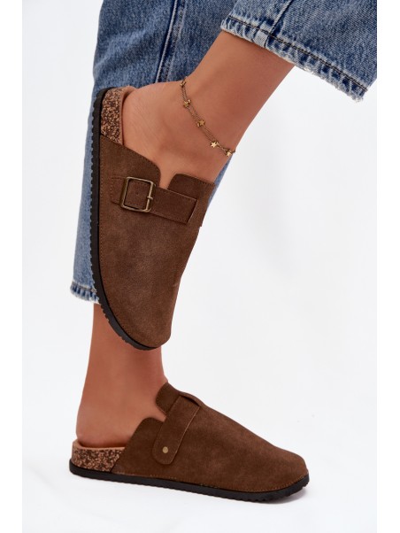 Women's slippers and platform slides with buckle Selio