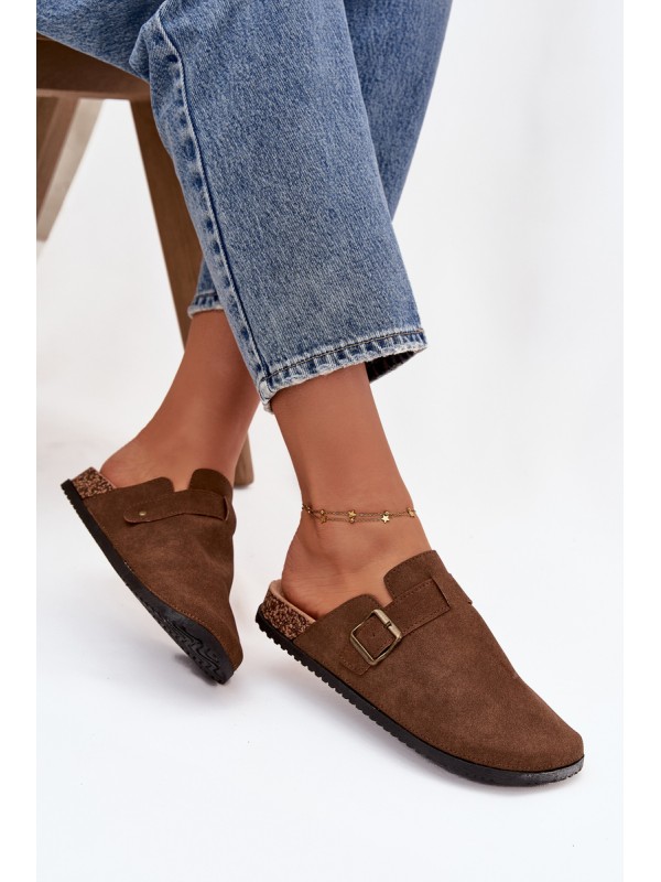 Women's slippers and platform slides with buckle Selio