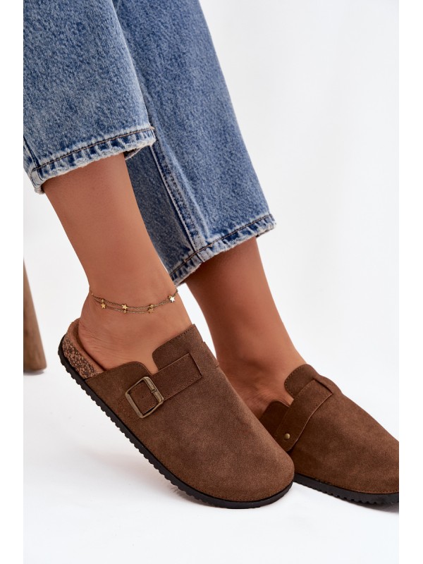 Women's slippers and platform slides with buckle Selio