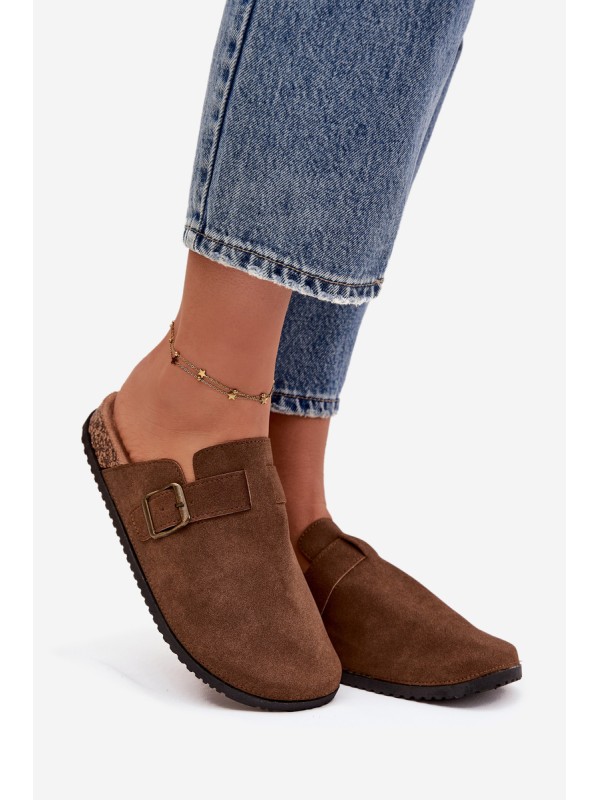 Women's slippers and platform slides with buckle Selio