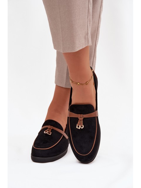 Moccasins Loafers Women Eco Suede Black Darwen 2