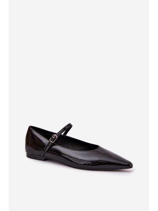 Patent leather Ballerinas with Strap Black Jarelle