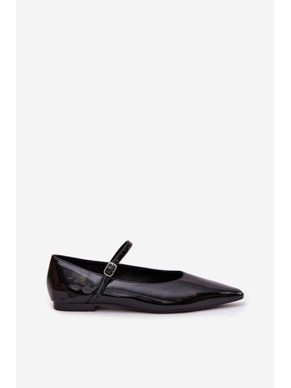Patent leather Ballerinas with Strap Black Jarelle