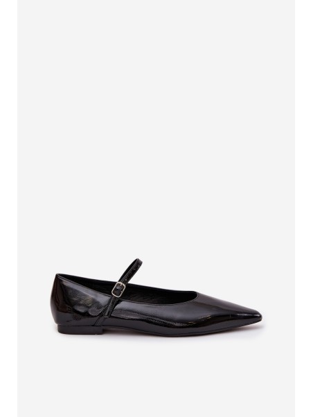 Patent leather Ballerinas with Strap Black Jarelle