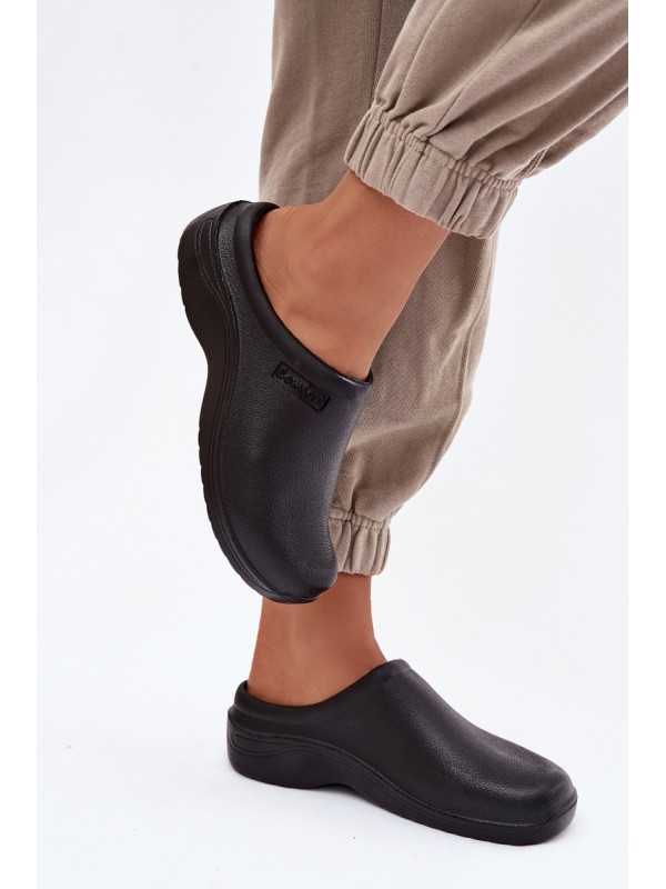 Foam slippers women's black Parissa