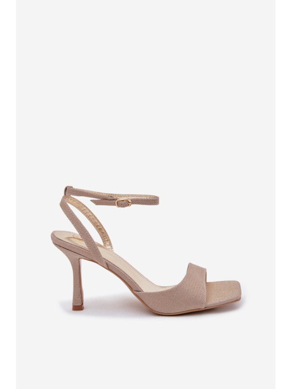 Women's High Heel Glitter Gold Sandals Brisora