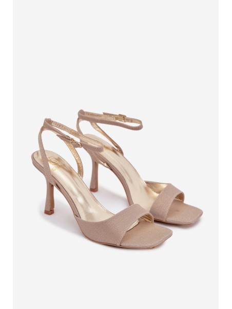 Women's High Heel Glitter Gold Sandals Brisora