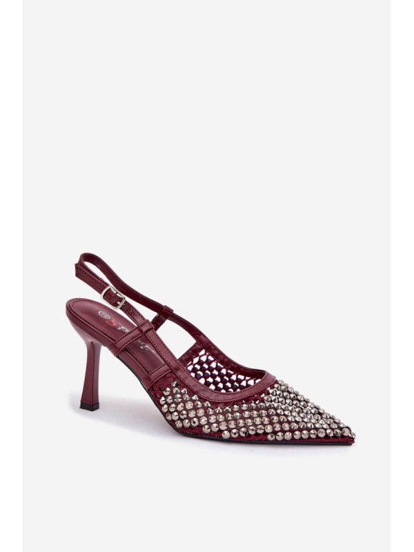 High heels with clips Bordeaux Selinna