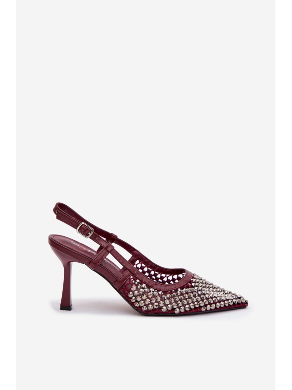 High heels with clips Bordeaux Selinna